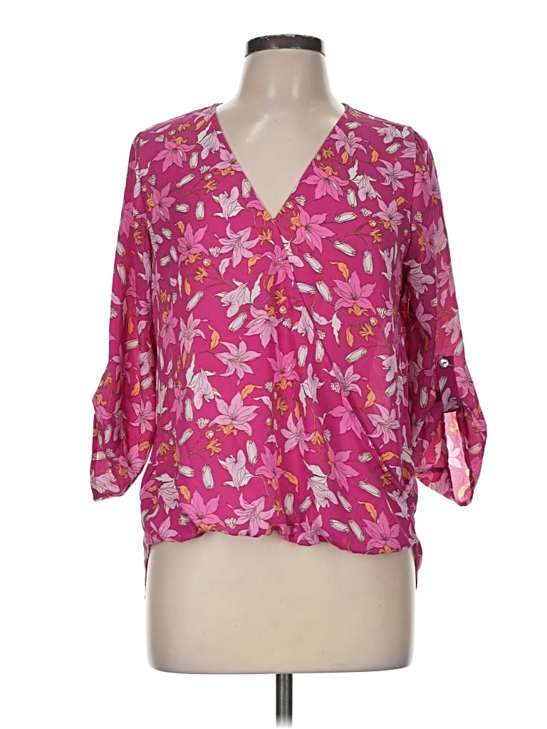 Pre-owned Beacon 3/4 Sleeve Blouse In Pink