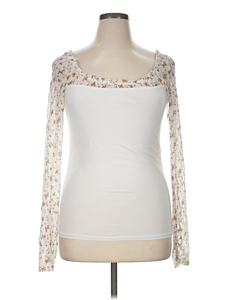 Pre-owned Free People Long Sleeve T-shirt In Ivory