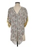 Max Studio Floral Gold Short Sleeve Blouse Size S - photo 1
