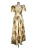 BHLDN 100% Polyester Floral Yellow Cocktail Dress Size 12 - photo 1