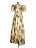 BHLDN 100% Polyester Floral Yellow Cocktail Dress Size 12 - photo 2