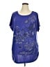 Fashion Bug Blue Purple Short Sleeve Blouse Size 4X - photo 1