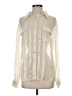 Le Superbe 100% Silk Ivory Long Sleeve Silk Top Size 4 - photo 1