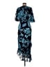 Saloni Floral Blue Cocktail Dress Size 6 - photo 2