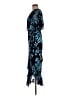 Saloni Floral Blue Cocktail Dress Size 6 - photo 5