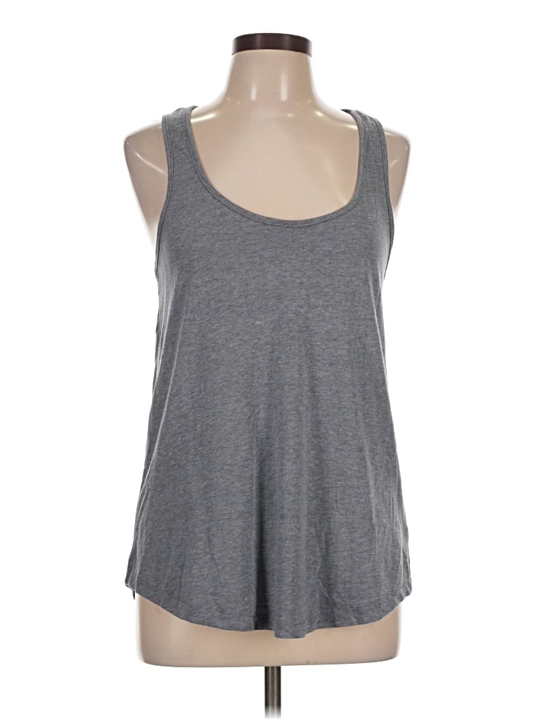 Pre-owned Alternative Earth Tank Top Gray Halter Neckline Tops