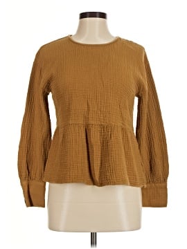Madewell Lightspun Button-Back Peplum Top (view 1)