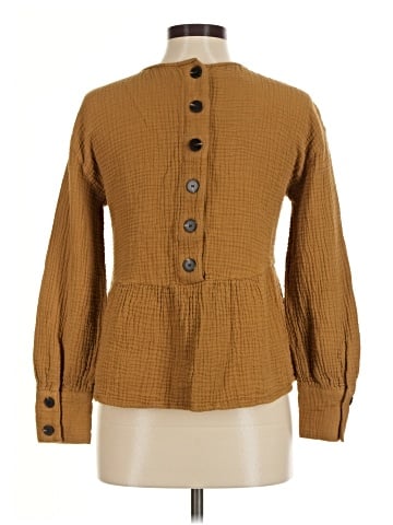 Madewell Lightspun Button-Back Peplum Top (view 2)