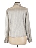 Kate Hill Metallic Silver Long Sleeve Blouse Size 10 - photo 2