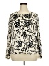 Kate Hill 100% Merino Floral Ivory Wool Sweater Size 2X - photo 1