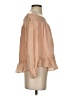 LoveShackFancy 100% Silk Tan 3/4 Sleeve Silk Top Size 2 - photo 4