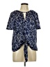Eclair 100% Polyester Blue Short Sleeve Blouse Size L - photo 1