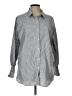 Assorted Brands 100% Polyester Stripes Gray Long Sleeve Blouse Size L - photo 1