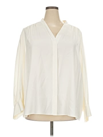 Lafayette 148 New York Long Sleeve Silk Top (view 1)