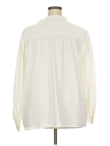 Lafayette 148 New York Long Sleeve Silk Top (view 2)