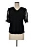 Adrianna Papell Black Short Sleeve Top Size M - photo 1