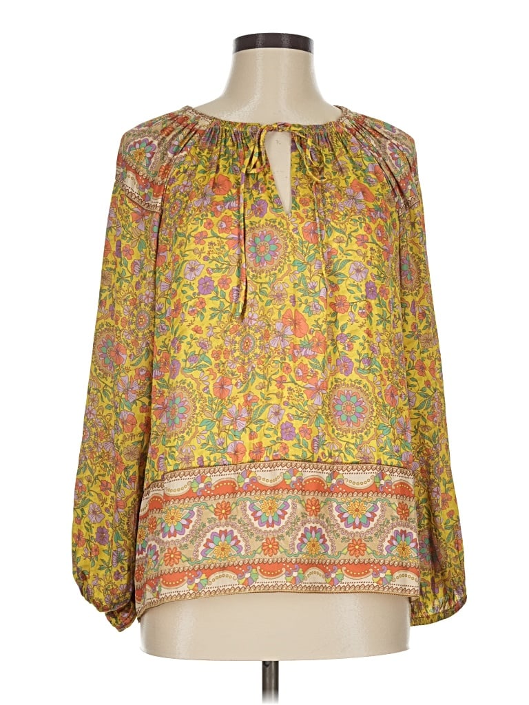 Pre-owned Current Air Long Sleeve Blouse In Yellow