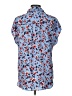 Roz & Ali 100% Polyester Floral Blue Short Sleeve Blouse Size L - photo 2