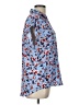 Roz & Ali 100% Polyester Floral Blue Short Sleeve Blouse Size L - photo 4