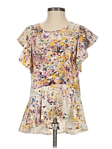 Cynthia Rowley Short Sleeve Silk Top (view 1)