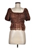 Pink Lily 100% Polyester Brown Short Sleeve Blouse Size M - photo 1