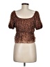 Pink Lily 100% Polyester Brown Short Sleeve Blouse Size M - photo 2
