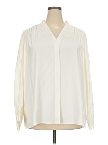 Lafayette 148 New York Long Sleeve Silk Top (view 1)