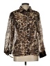 Bailey 44 Animal Print Brown Long Sleeve Blouse Size L - photo 1
