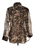 Bailey 44 Animal Print Brown Long Sleeve Blouse Size L - photo 2