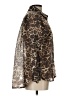 Bailey 44 Animal Print Brown Long Sleeve Blouse Size L - photo 4