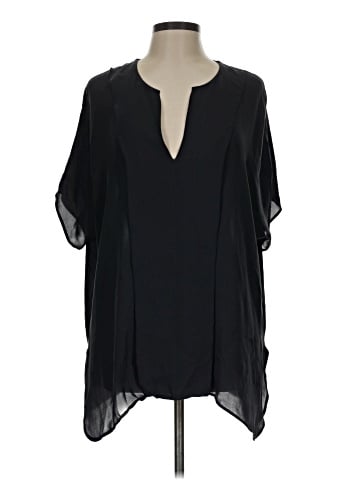 Vince. Short Sleeve Silk Top (view 1)