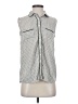 Maison Scotch Polka Dots Blue Sleeveless Button-Down Shirt Size Sm (1) - photo 1