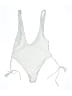 Unbranded Solid White One Piece Swimsuit Size L - photo 2