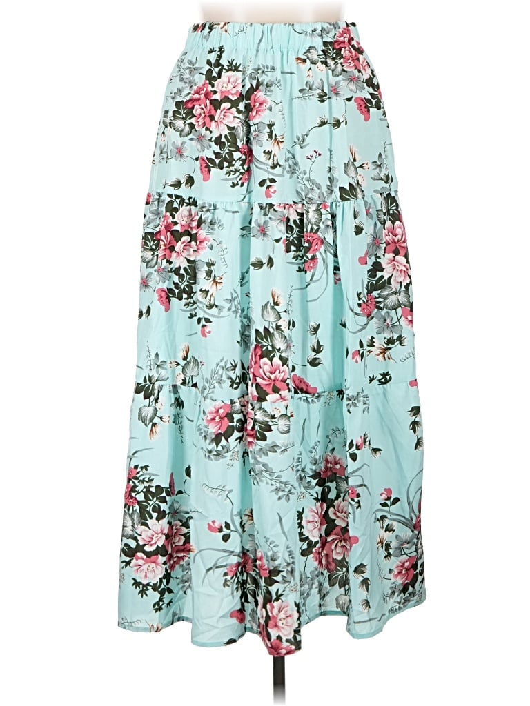 Pre-owned Shein Curve Casual Skirt In Teal