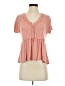 Rewind Pink Short Sleeve Blouse Size XS - photo 1