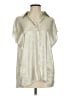 Vine & Love 100% Polyester Metallic Silver Short Sleeve Blouse Size S - photo 1