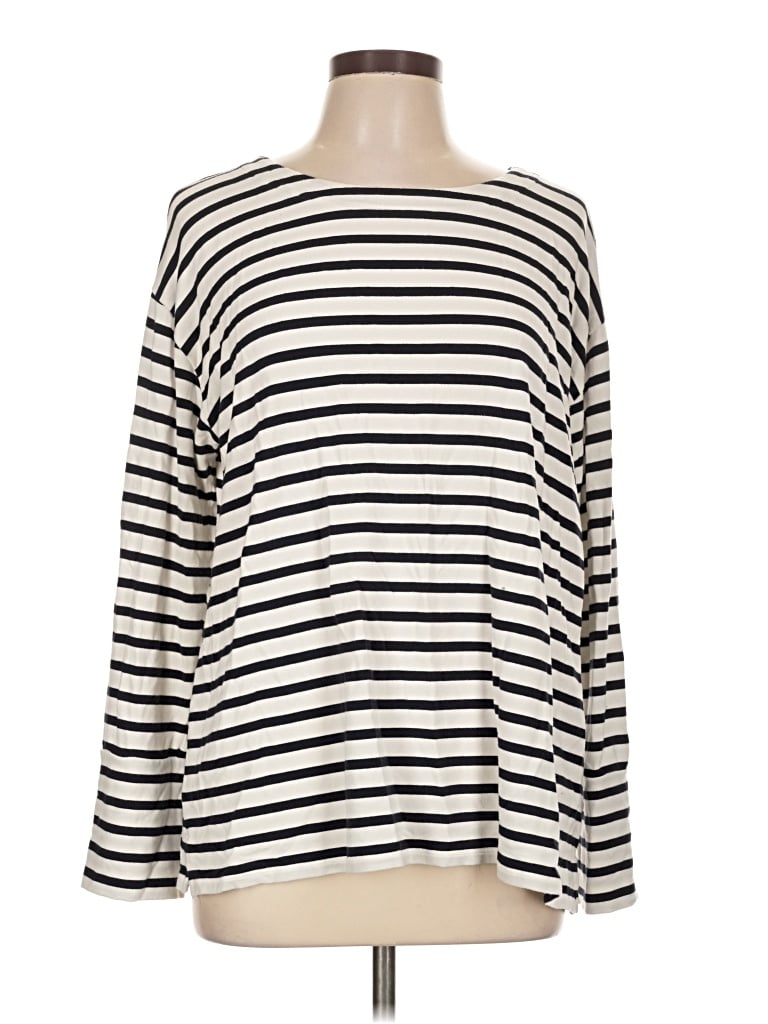 Pre-owned Jjill Long Sleeve T-shirt In Ivory