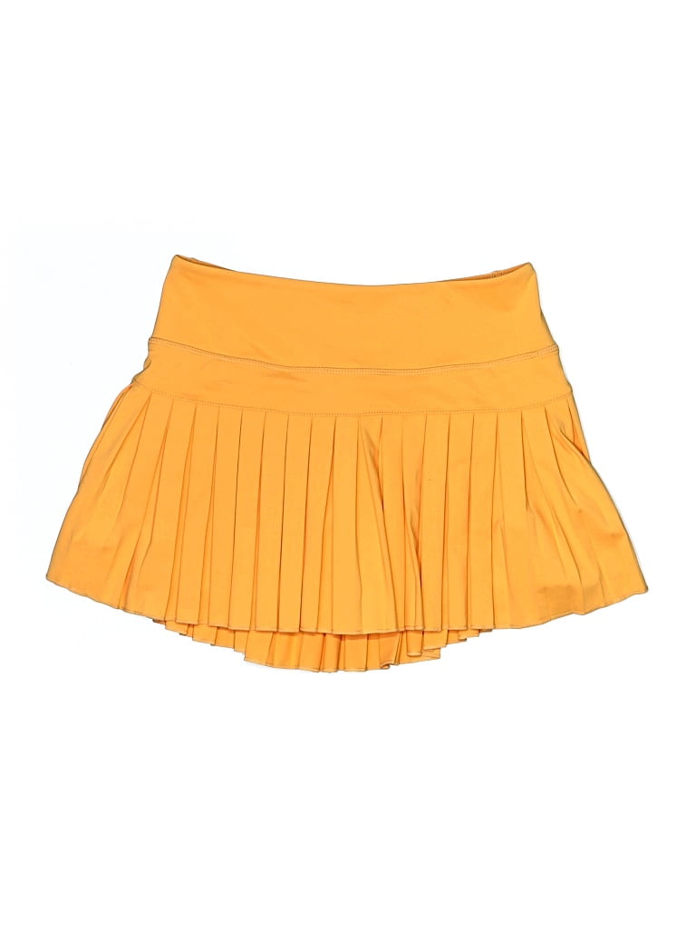 Gold Hinge Skort: Yellow Solid Pattern Bottoms - Size X-Small