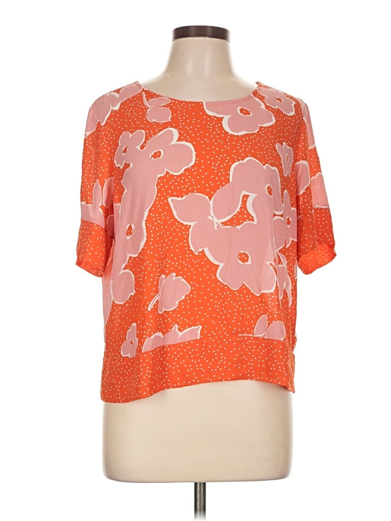 Pre-owned Dr2 Short Sleeve Blouse In Orange