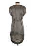 Ever 100% Silk Solid Gray Casual Dress Size S - photo 2