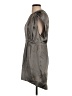 Ever 100% Silk Solid Gray Casual Dress Size S - photo 5