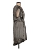 Ever 100% Silk Solid Gray Casual Dress Size S - photo 4