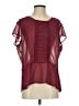 Hinge 100% Polyester Burgundy Short Sleeve Blouse Size 1 - photo 1