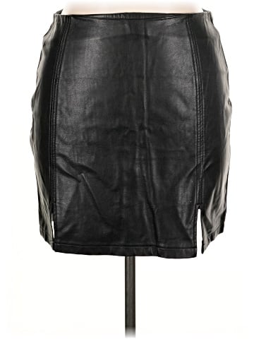 MANGOPOP Collection Faux Leather Skirt (view 1)