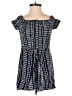 J for Justify 100% Rayon Checkered-gingham Blue Romper Size S - photo 1