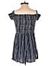 J for Justify 100% Rayon Checkered-gingham Blue Romper Size S - photo 2