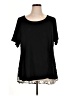 Rose + Olive Black Short Sleeve Top Size 1X - photo 1