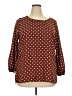 West Kei 100% Polyester Polka Dots Burgundy 3/4 Sleeve Blouse Size 2X - photo 1