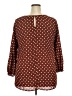 West Kei 100% Polyester Polka Dots Burgundy 3/4 Sleeve Blouse Size 2X - photo 2