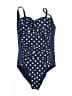 Nicole Miller Studio Polka Dots Blue One Piece Swimsuit Size S - photo 1